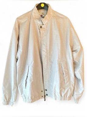 Cutter & Buck Clima Guard Jacket Men’s L Beige Plaid Full Zip Golf